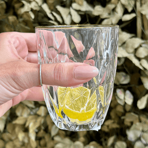 Copo de Vidro com Fio de Ouro Diamond 270ml