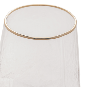 Jogo 2 Copos Baixos Whisky em Cristal com Borda Dourada 550ml