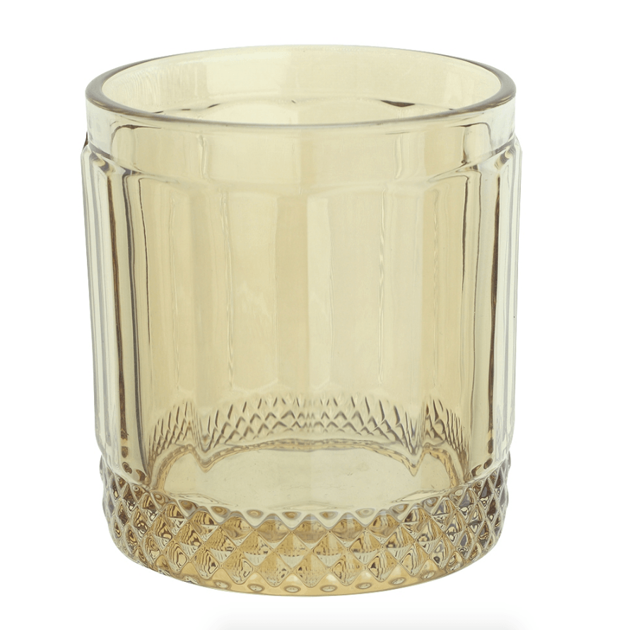 Jogo 6 Copos Baixos em Vidro Âmbar 320ml 9cm