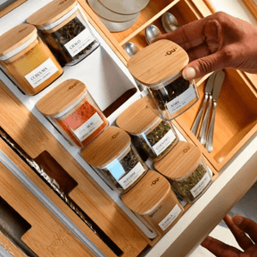 Organizador para Temperos Keep de Bambu 10 Peças