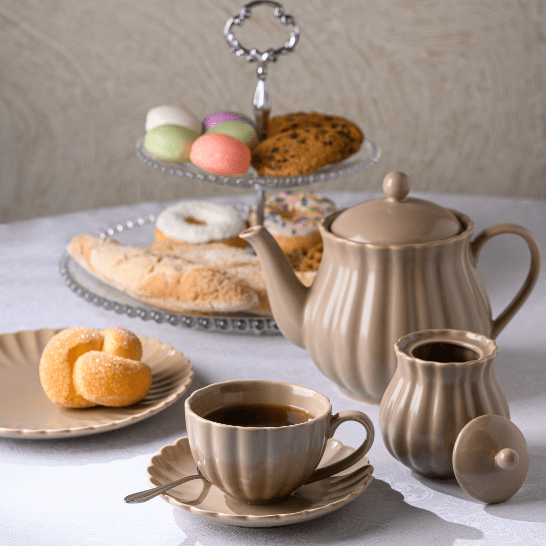 Prato de Sobremesa Porcelana Petala Areia Matt 20cm