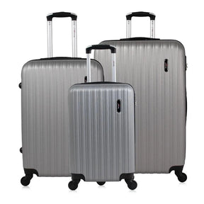 Kit mala de viagem ABS pequena 10kg, média e grande 4 rodas 360º Londres Swiss Move