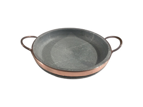 Frigideira De Pedra Sabão 24 Cm Com Tampa De Vidro